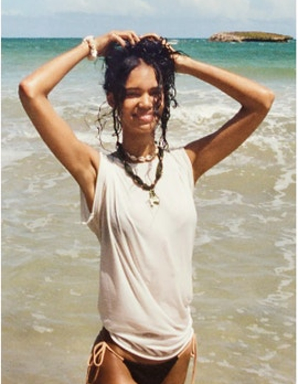 NEW! We The Free ' Nina' Crewneck Cotton T-Shirt in IVORY (S)